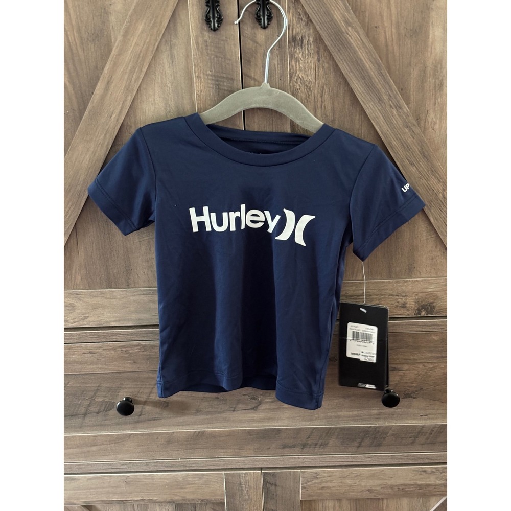Hurley Nike Dri-FIT Rash Guard Midnight Navy UPF 50+ Swim Shirt 18M 682474-U9D